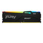 Kingston FURY Beast RGB - DDR5 - kit - 16 GB: 2 x 8 GB - DIMM 288-PIN - 5200 MHz / PC5-41600 - CL36 - 1.25 V - senza buffer - on-die ECC - nero